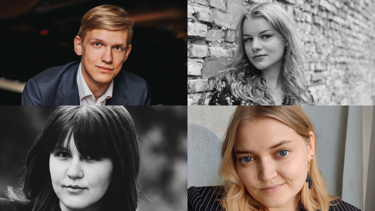 Pianistit Deizija Eičina, Ērika Jākobsone, Kristiana Krūzmētra ja Daniil Mickevich