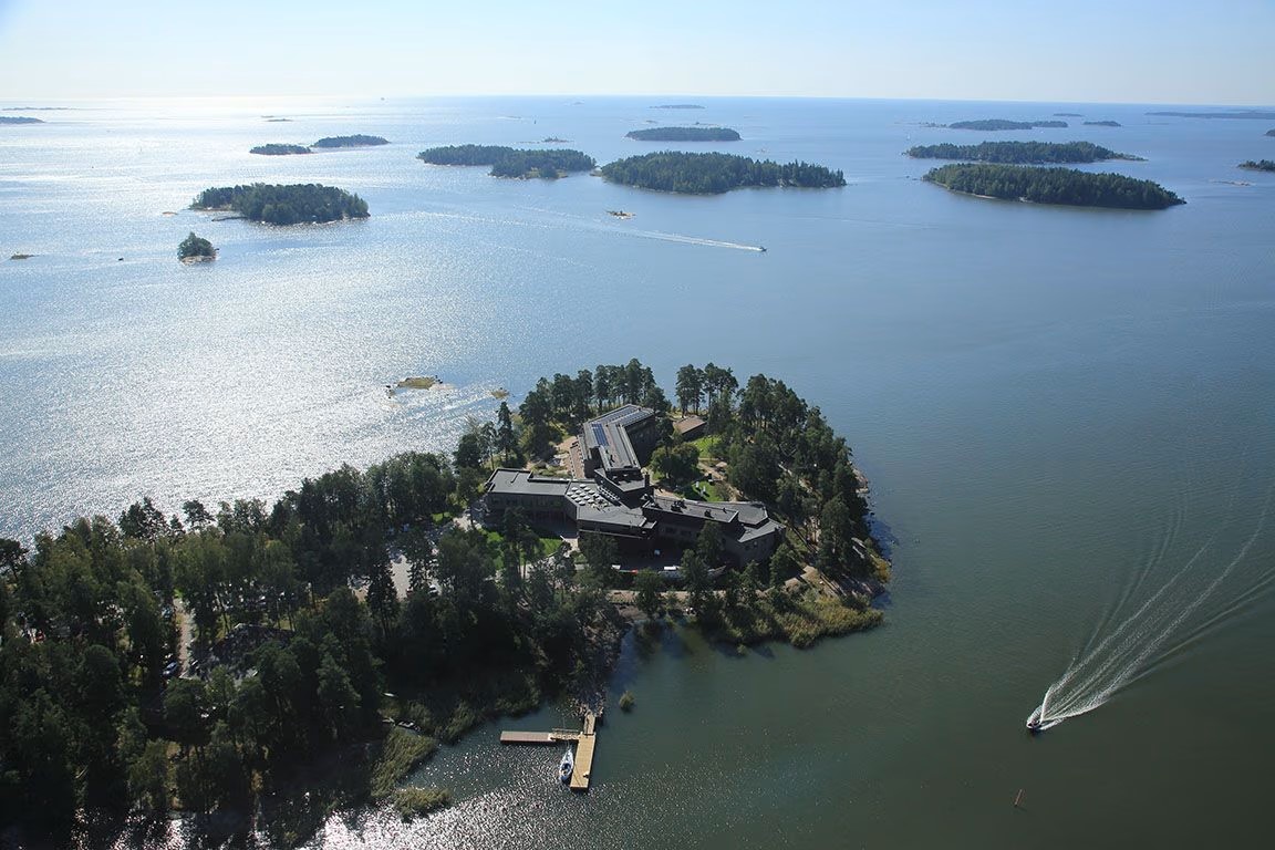 View of Hanasaari cultural centre from above.