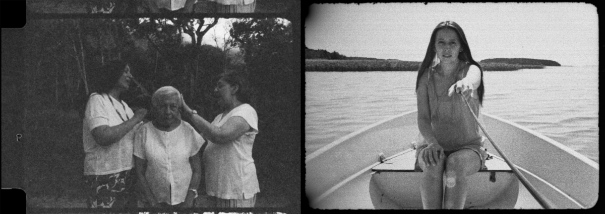 Collage of two black an white images.